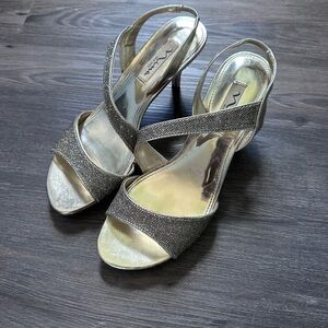 Vince Camuto Shimmering Silver Heels